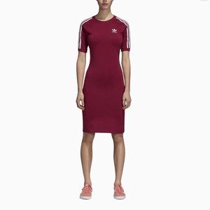 Women’s Medium Adidas Maroon 3 Stripes Dress